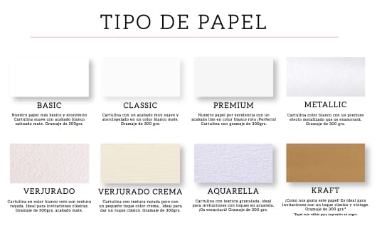 Papeles a usar para tus invitaciones de boda