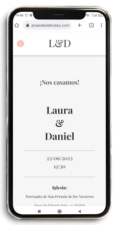 Invitación de boda digital modelo actual